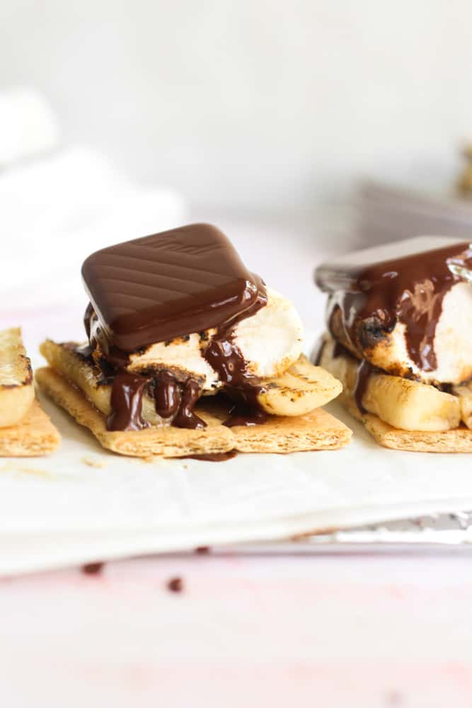 s'more with melted chocolate
