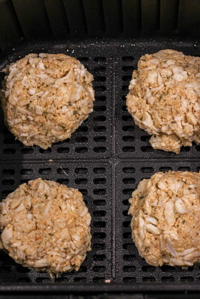 gluten free crab cakes in air fryer basket