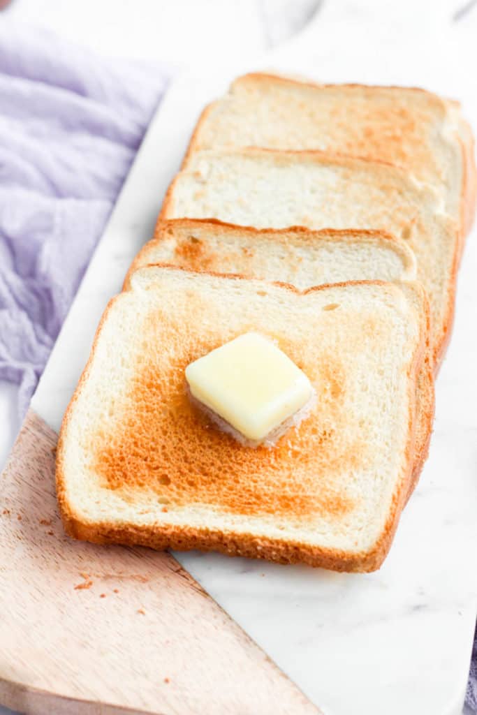 air fryer toast with melted butter.