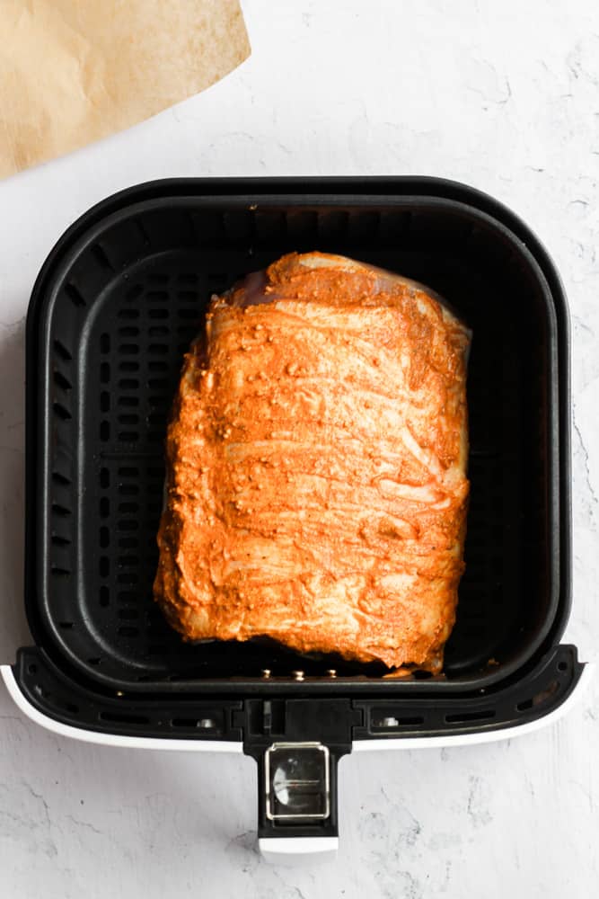 pork loin cooking in the air fryer