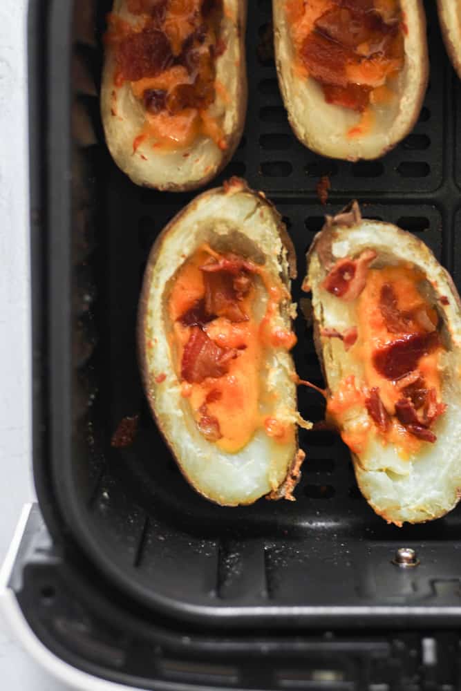 easy potato skins cooked in the air fryer