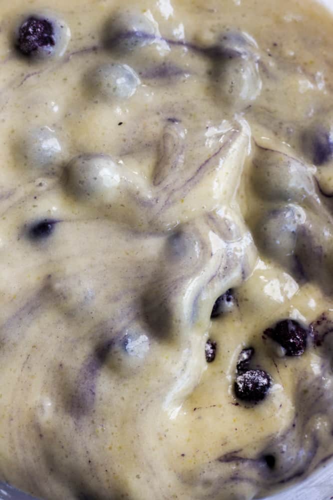 dairy free blueberry muffin batter.