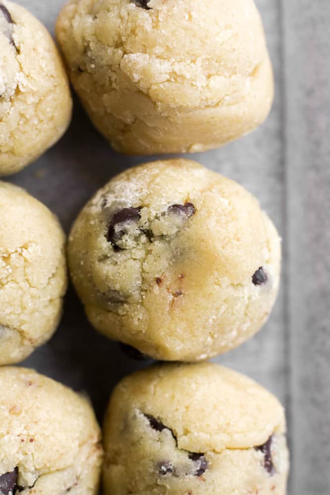 chocolate chip cookie dough balls.