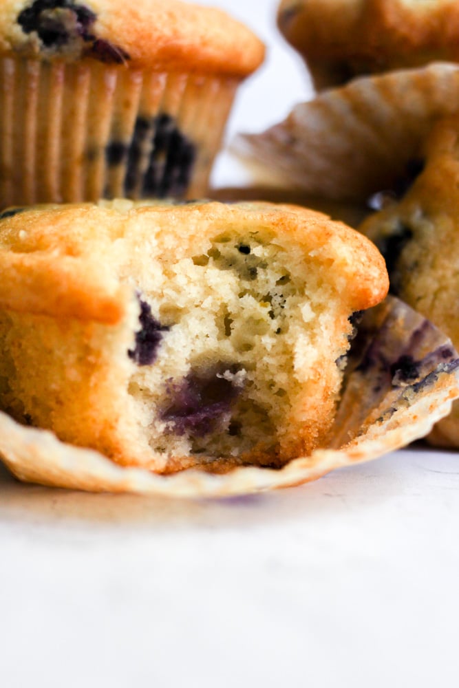 starbucks blueberry muffins recipe muffin with a bite taken out of it.