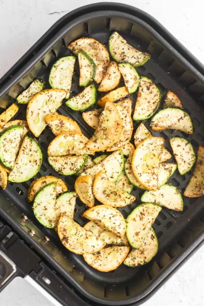 zucchini and squash cooked in air fryer.