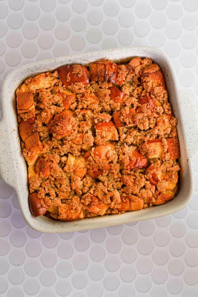 baked french toast casserole with brioche.